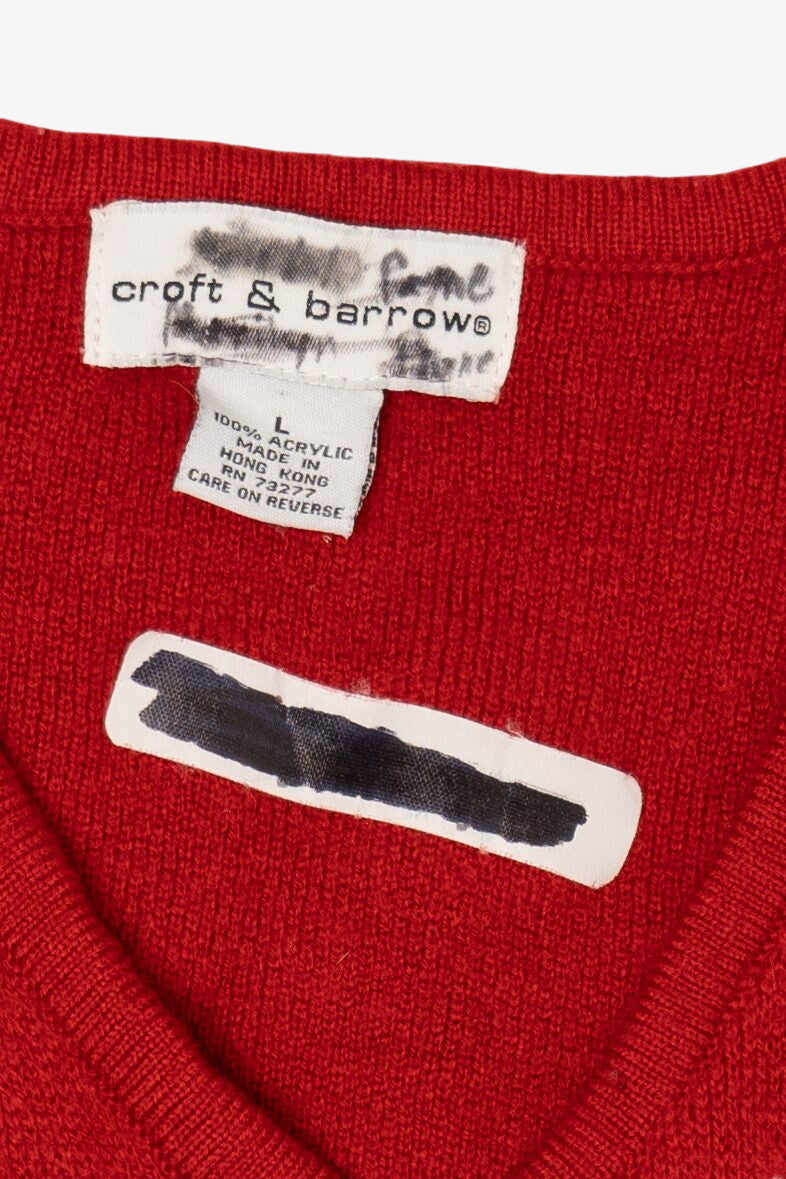 Vintage Red Croft & Barrow Snowflakes Ugly Christmas Vest (2000s)