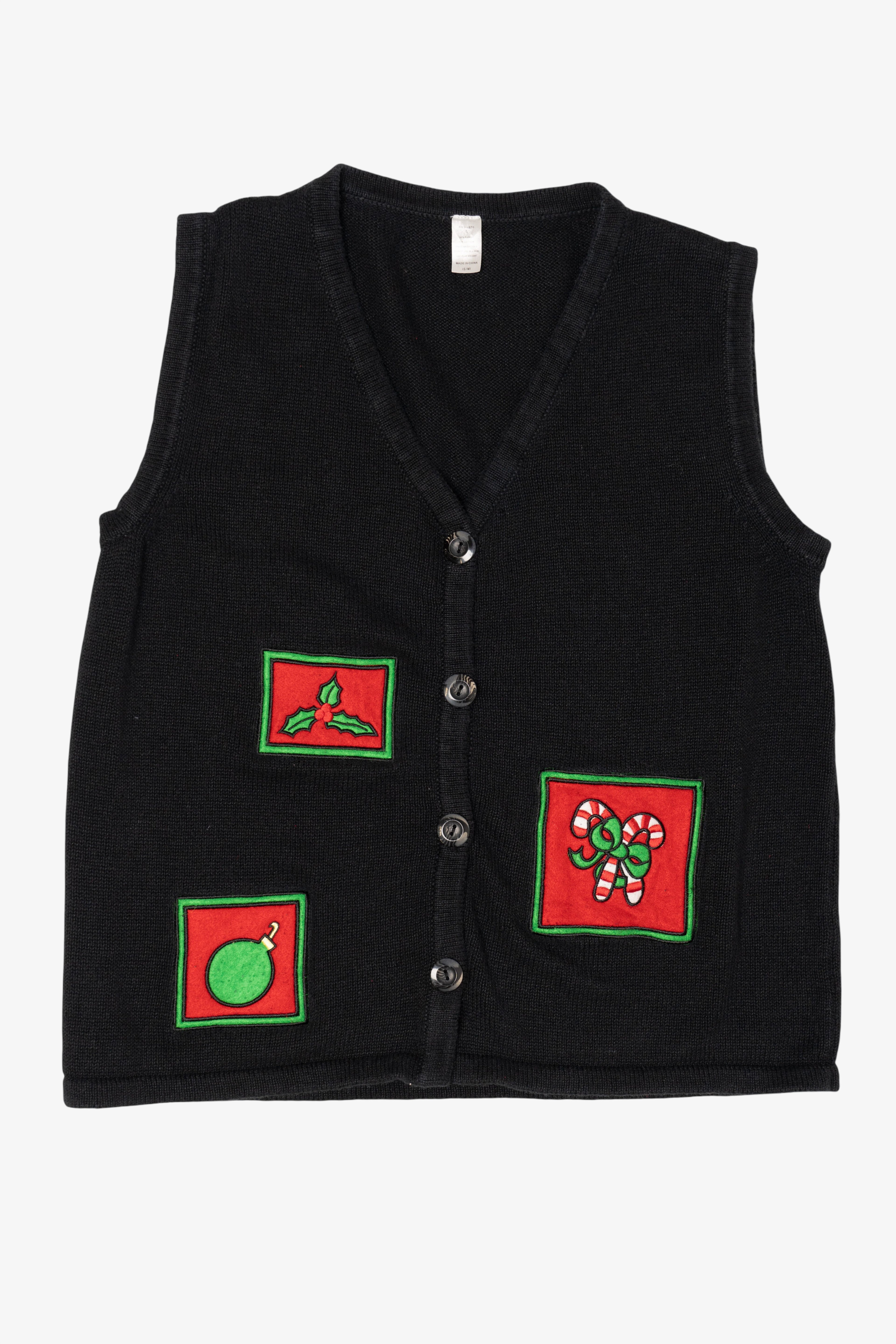 Vintage Black Unknown Ugly Christmas Vest (2000s)
