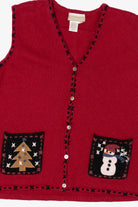 Vintage Red Coldwater Creek Ugly Christmas Vest (2000s)