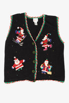 Vintage Black Hastings & Smith Santa Ugly Christmas Vest (1990s)