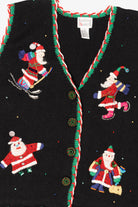 Vintage Black Hastings & Smith Santa Ugly Christmas Vest (1990s)