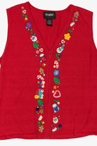 Vintage Red Designers Originals Studio Ugly Christmas Vest (2000s)