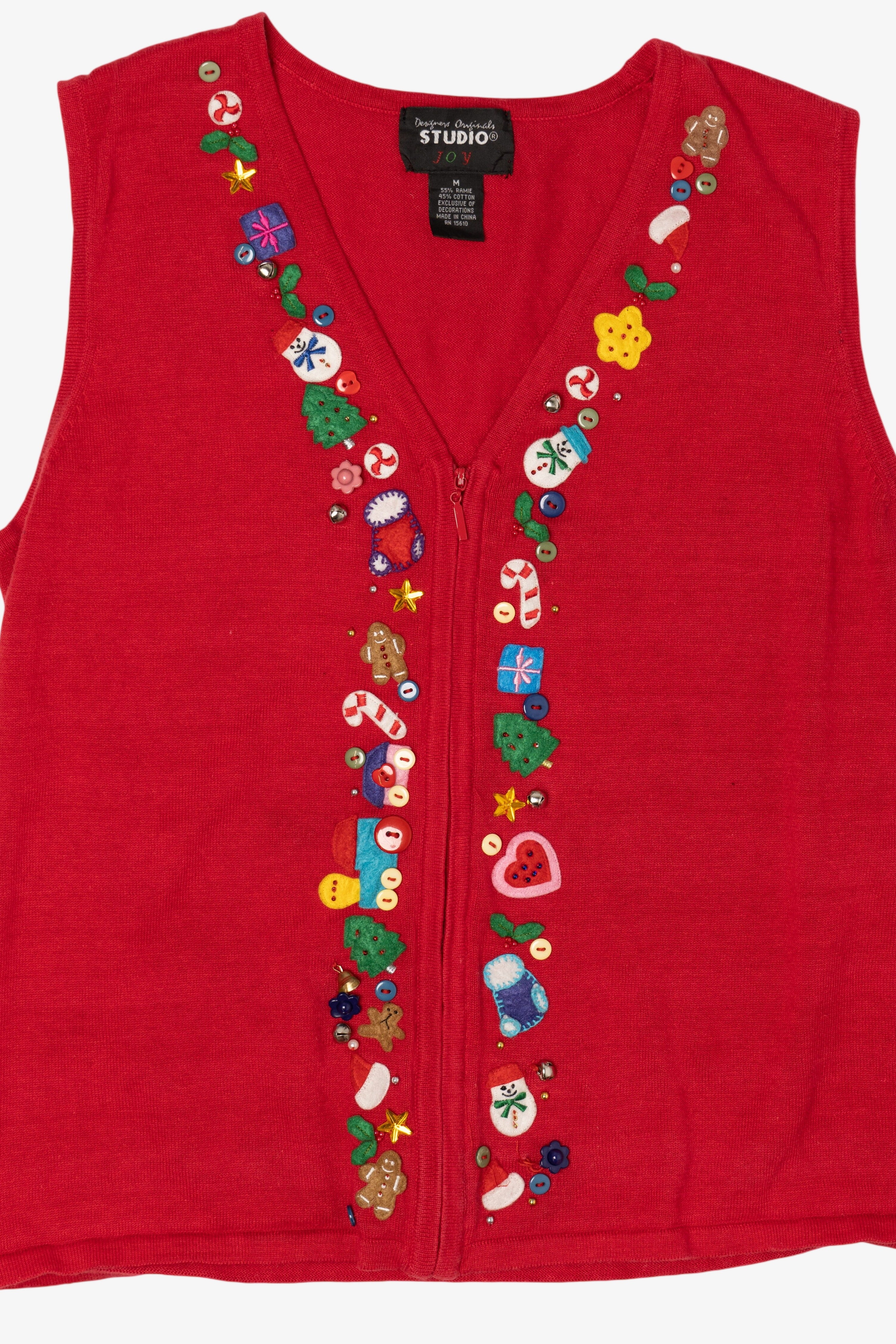 Vintage Red Designers Originals Studio Ugly Christmas Vest (2000s)