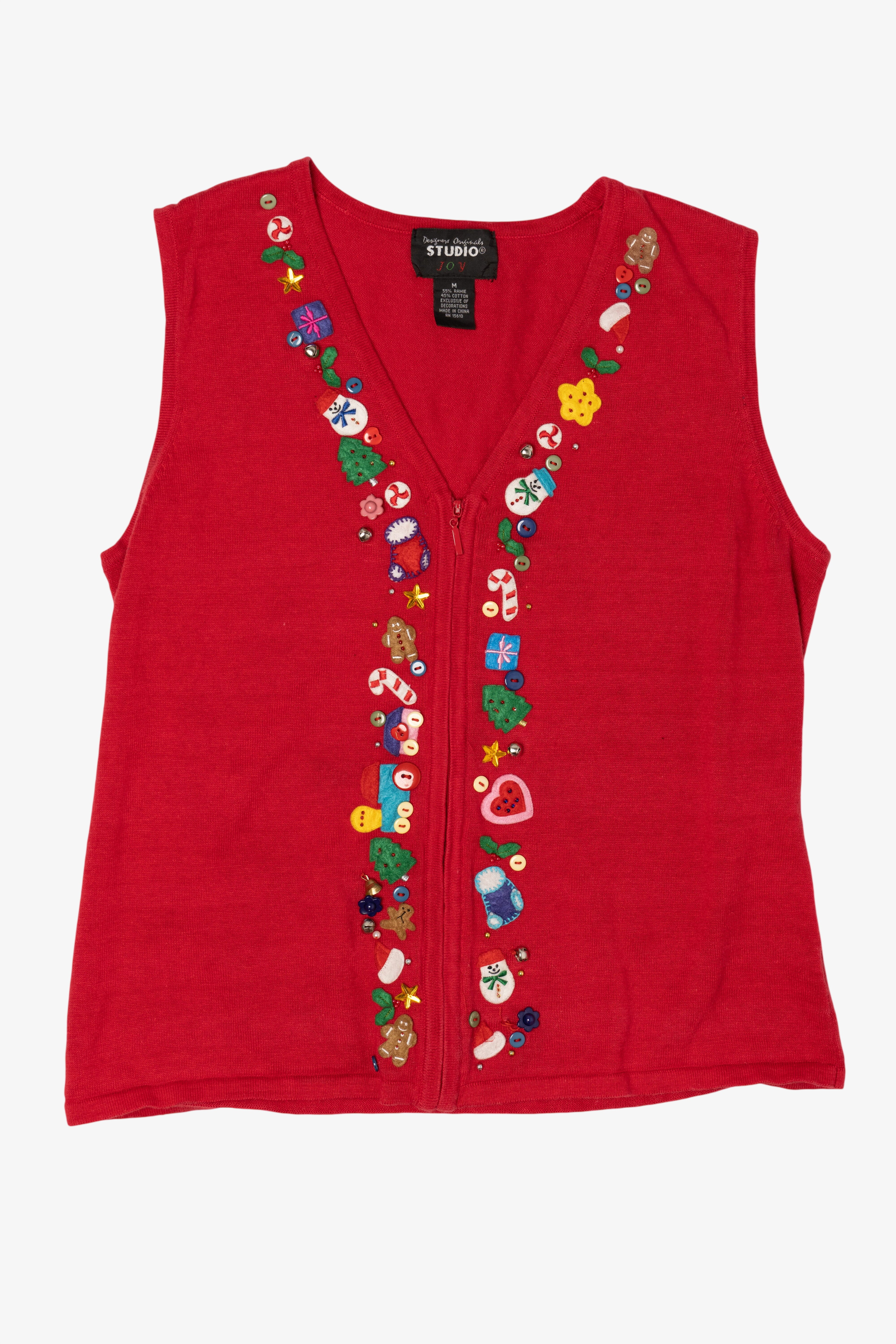 Vintage Red Designers Originals Studio Ugly Christmas Vest (2000s)