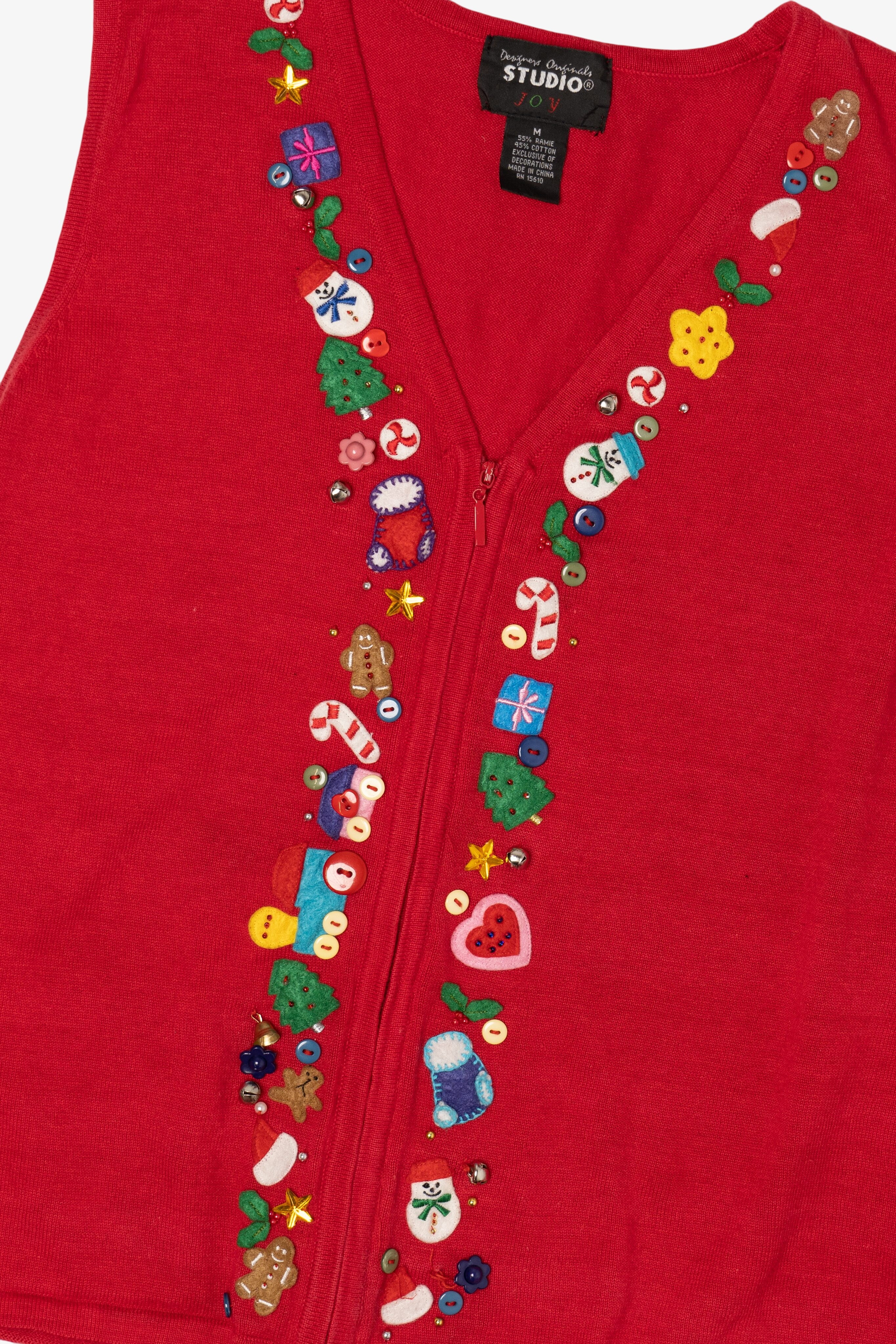 Vintage Red Designers Originals Studio Ugly Christmas Vest (2000s)