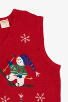 Vintage Red Bobbie Brooks Snowmen Ugly Christmas Vest (1990s)