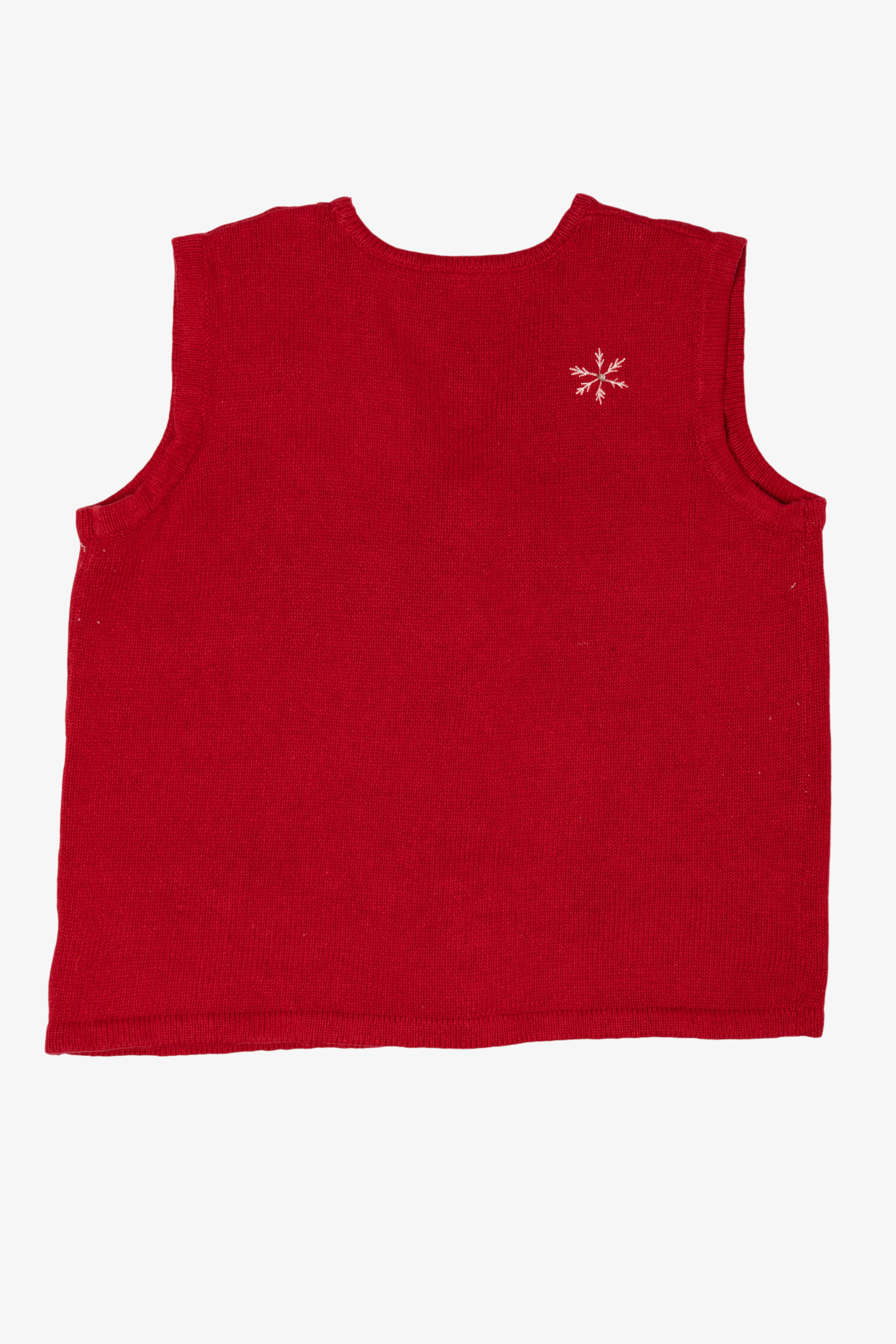 Vintage Red Bobbie Brooks Snowmen Ugly Christmas Vest (1990s)