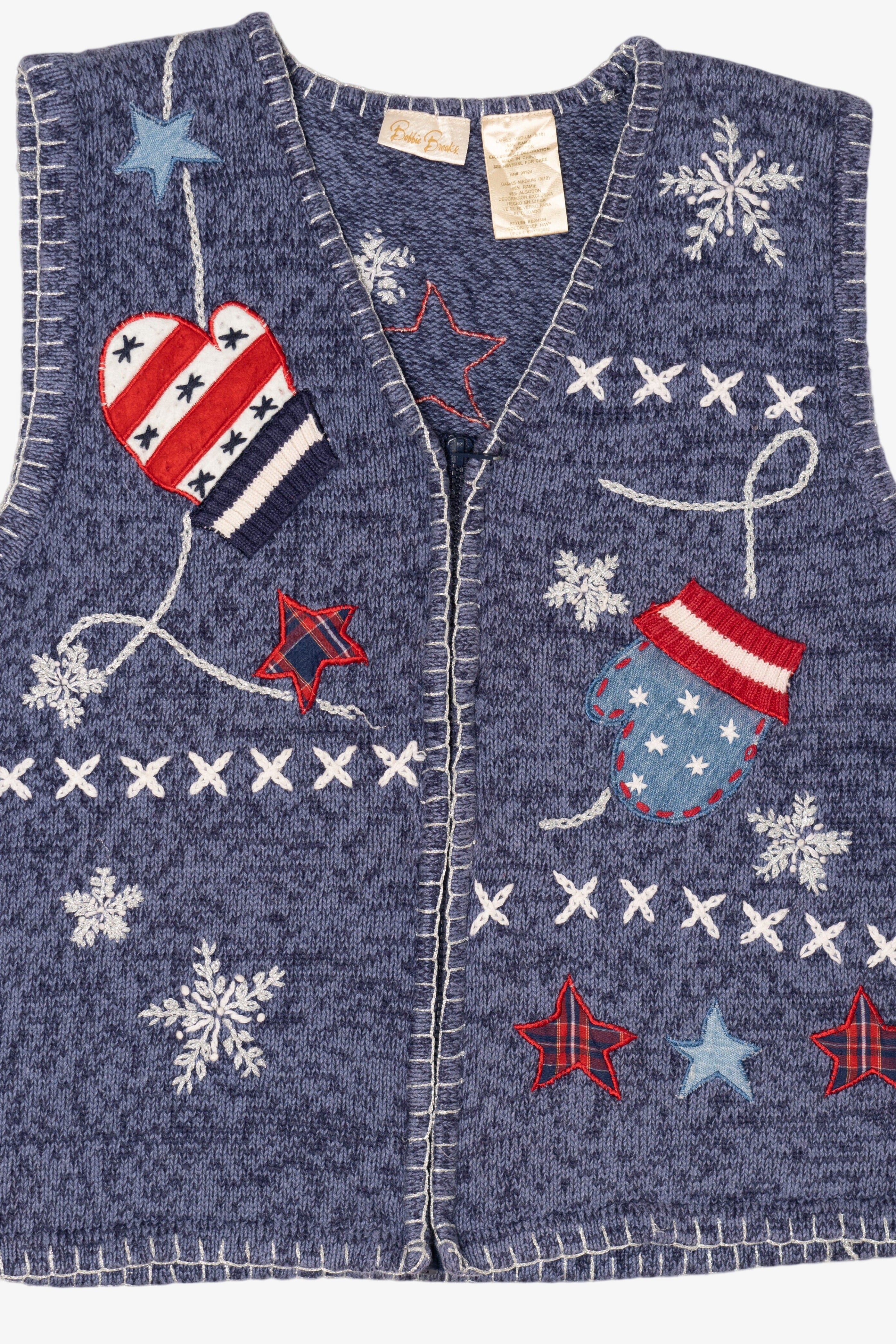 Vintage Blue Bobbie Brooks Ugly Christmas Vest (1990s)