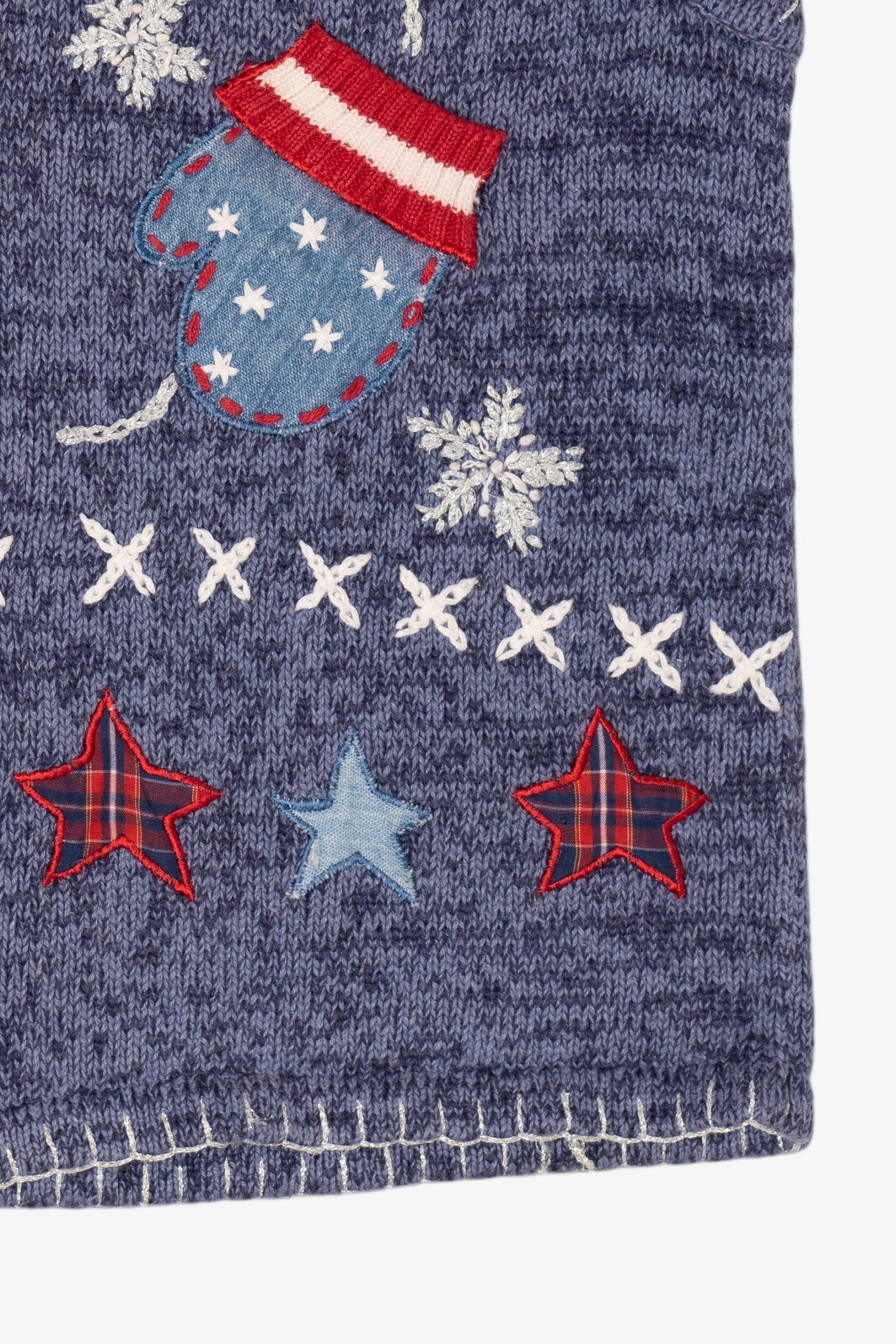 Vintage Blue Bobbie Brooks Ugly Christmas Vest (1990s)