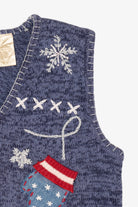 Vintage Blue Bobbie Brooks Ugly Christmas Vest (1990s)