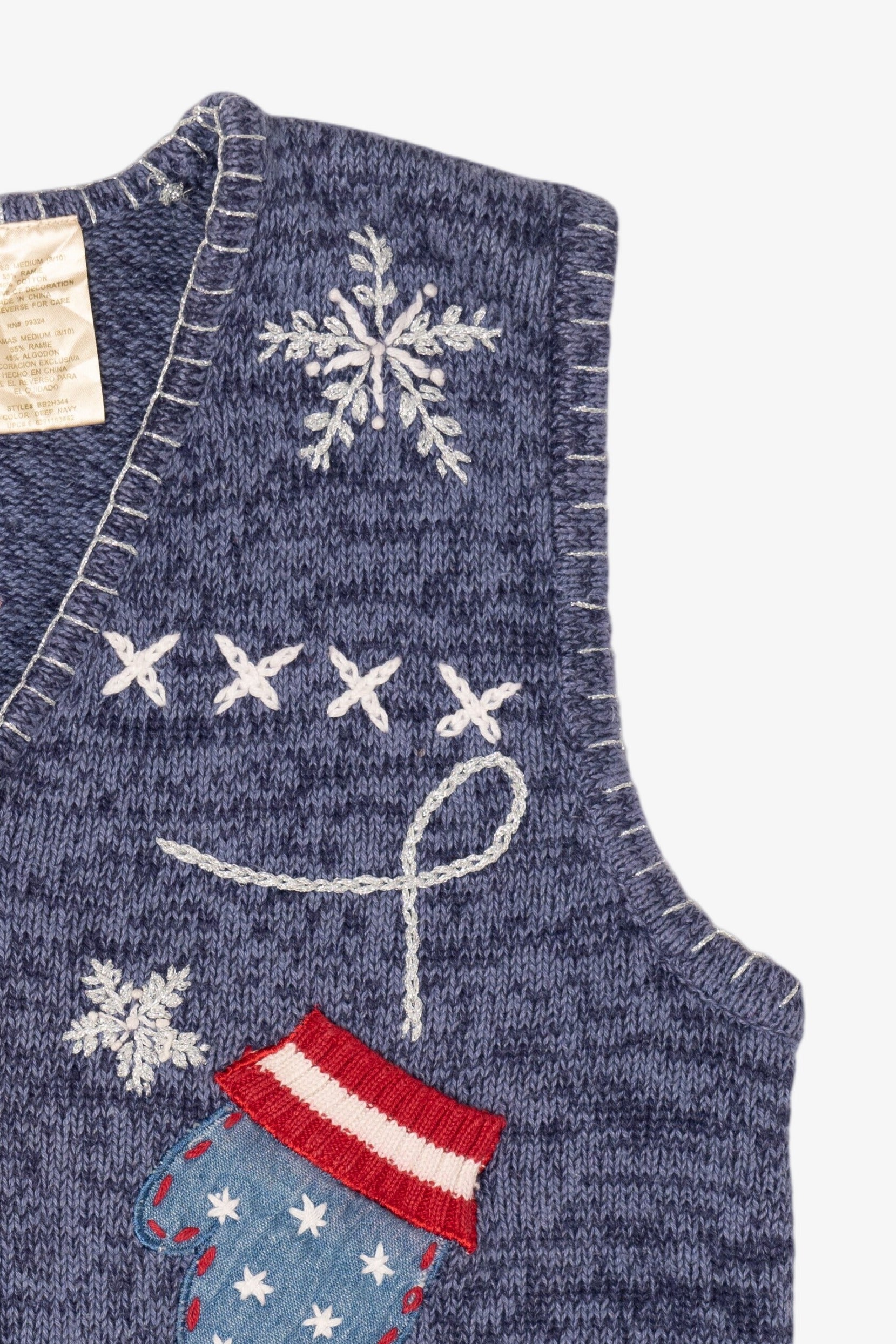 Vintage Blue Bobbie Brooks Ugly Christmas Vest (1990s)