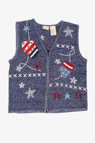 Vintage Blue Bobbie Brooks Ugly Christmas Vest (1990s)
