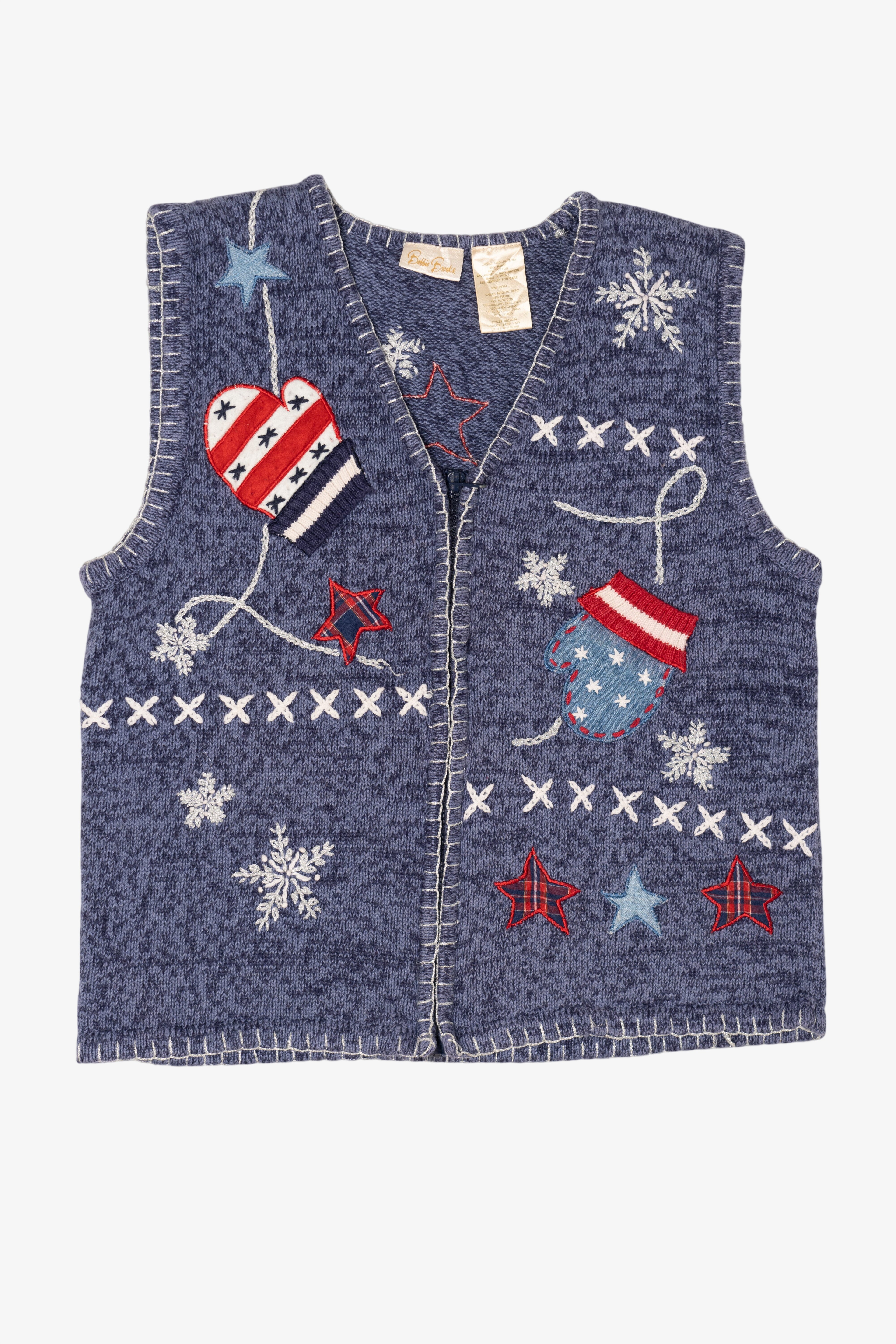 Vintage Blue Bobbie Brooks Ugly Christmas Vest (1990s)
