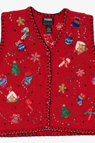 Vintage Red Designers Originals Studio Ugly Christmas Vest (1990s)