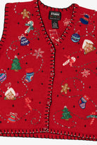 Vintage Red Designers Originals Studio Ugly Christmas Vest (1990s)