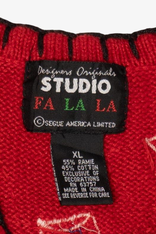 Vintage Red Designers Originals Studio Ugly Christmas Vest (1990s)