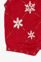 Vintage Red Arriviste Snowflakes Ugly Christmas Vest (1990s)