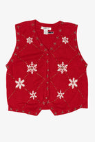 Vintage Red Arriviste Snowflakes Ugly Christmas Vest (1990s)