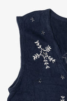Vintage Navy Blue Bobbie Brooks Penguins Christmas Vest (1990s)
