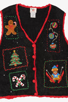 Vintage Black Nutcracker Ugly Christmas Vest (1990s)