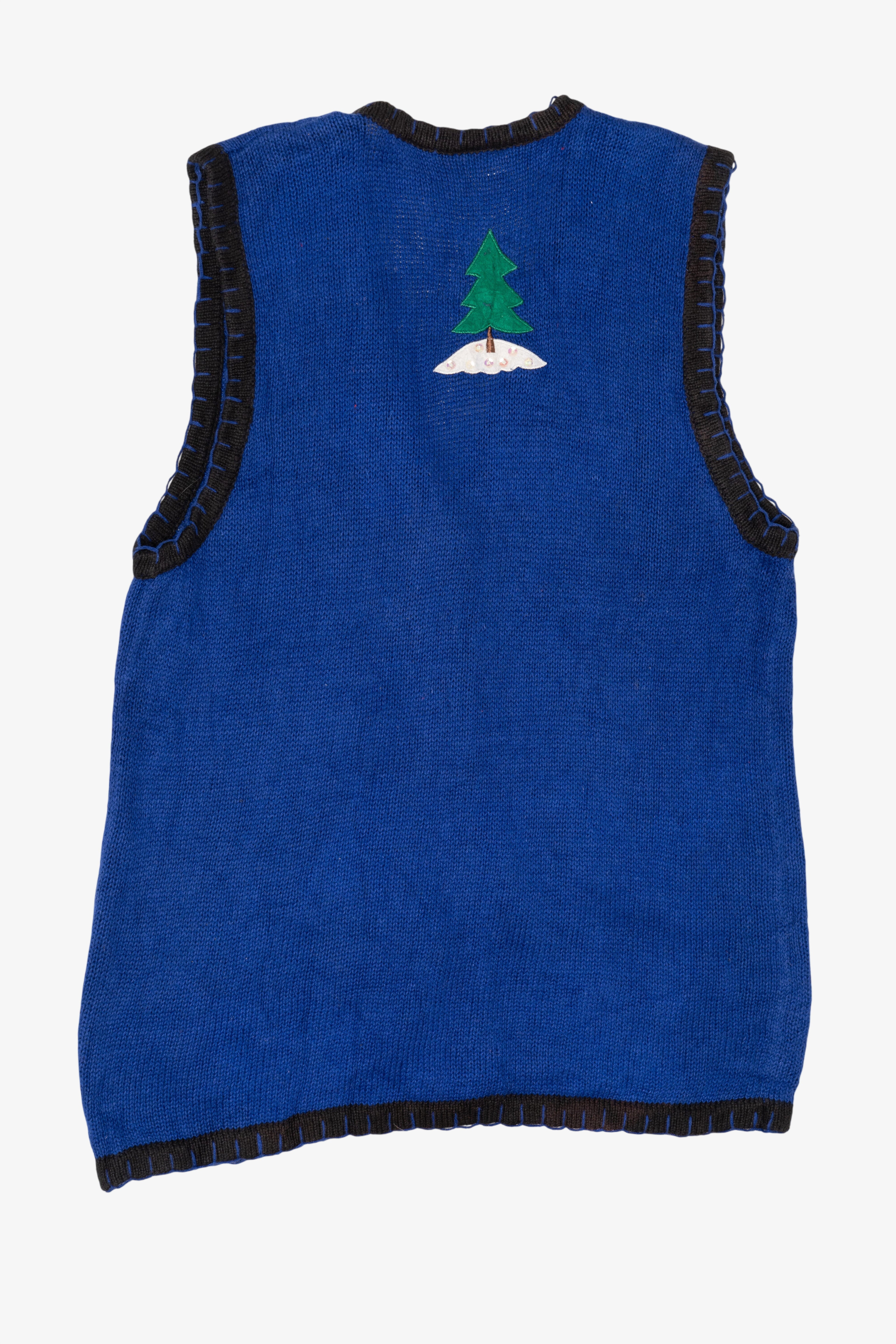 Vintage Blue Bobbie Brooks Presents Ugly Christmas Vest (1990s)
