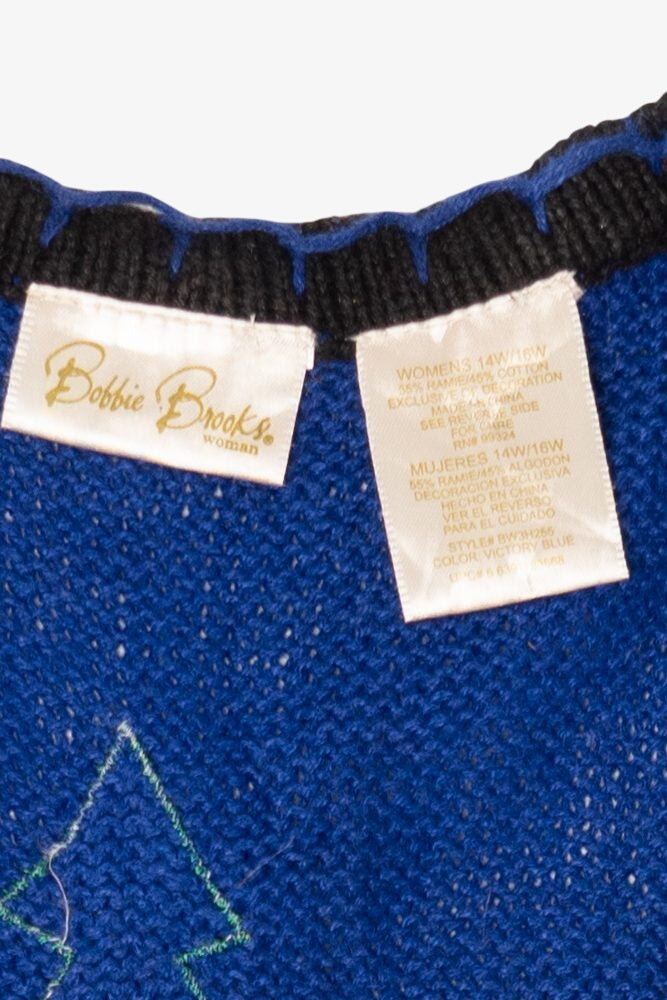 Vintage Blue Bobbie Brooks Presents Ugly Christmas Vest (1990s)