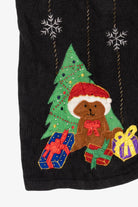 Vintage Black Bobbie Brooks Teddy Bears Ugly Christmas Vest (1990s)