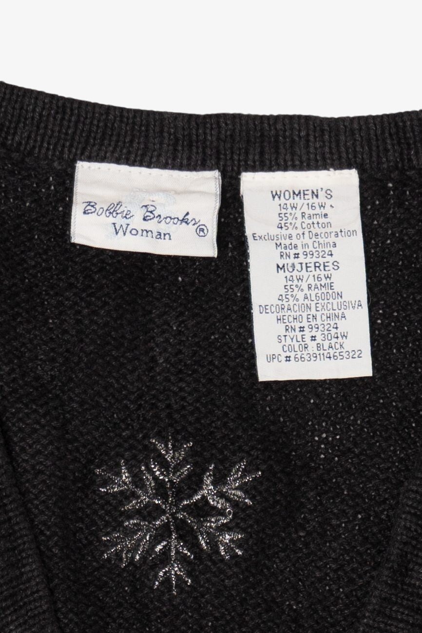 Vintage Black Bobbie Brooks Teddy Bears Ugly Christmas Vest (1990s)