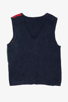Vintage Navy Blue Capacity Teddy Bears Ugly Christmas Vest (1990s)