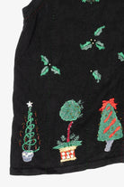 Vintage Black Trees Ugly Christmas Vest (1990s)