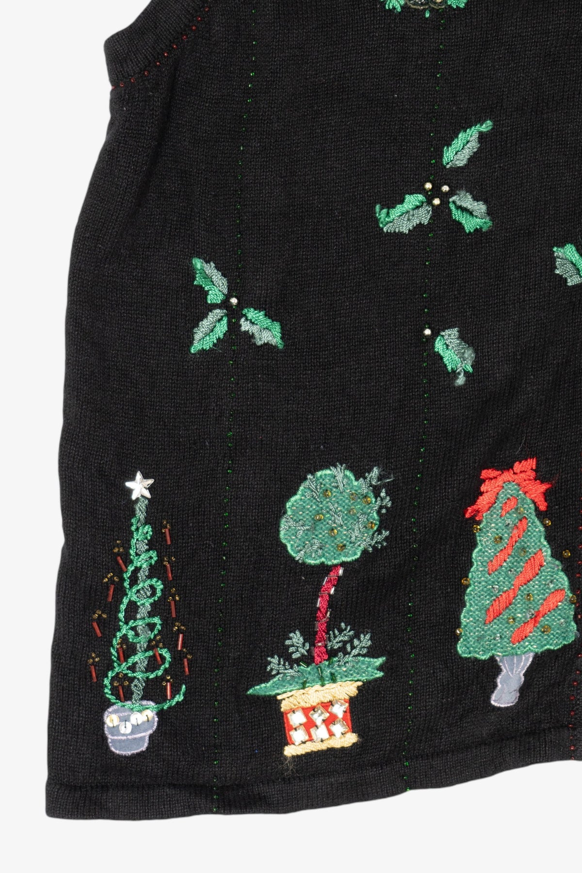 Vintage Black Trees Ugly Christmas Vest (1990s)