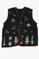 Vintage Black Trees Ugly Christmas Vest (1990s)