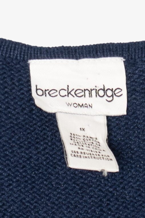 Vintage Navy Blue Breckenridge Snowmen Ugly Christmas Vest (1990s)