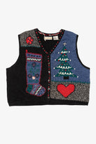 Vintage Black Sigrid Olsen Ugly Christmas Vest (1990s)