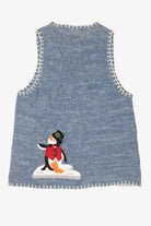 Vintage Light Blue Heirloom Collectible Penguins Christmas Vest (2000s)