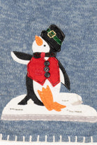 Vintage Light Blue Heirloom Collectible Penguins Christmas Vest (2000s)