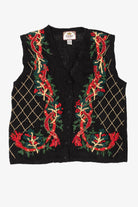 Vintage Black Tiara Ugly Christmas Vest (1990s)
