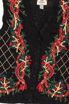 Vintage Black Tiara Ugly Christmas Vest (1990s)