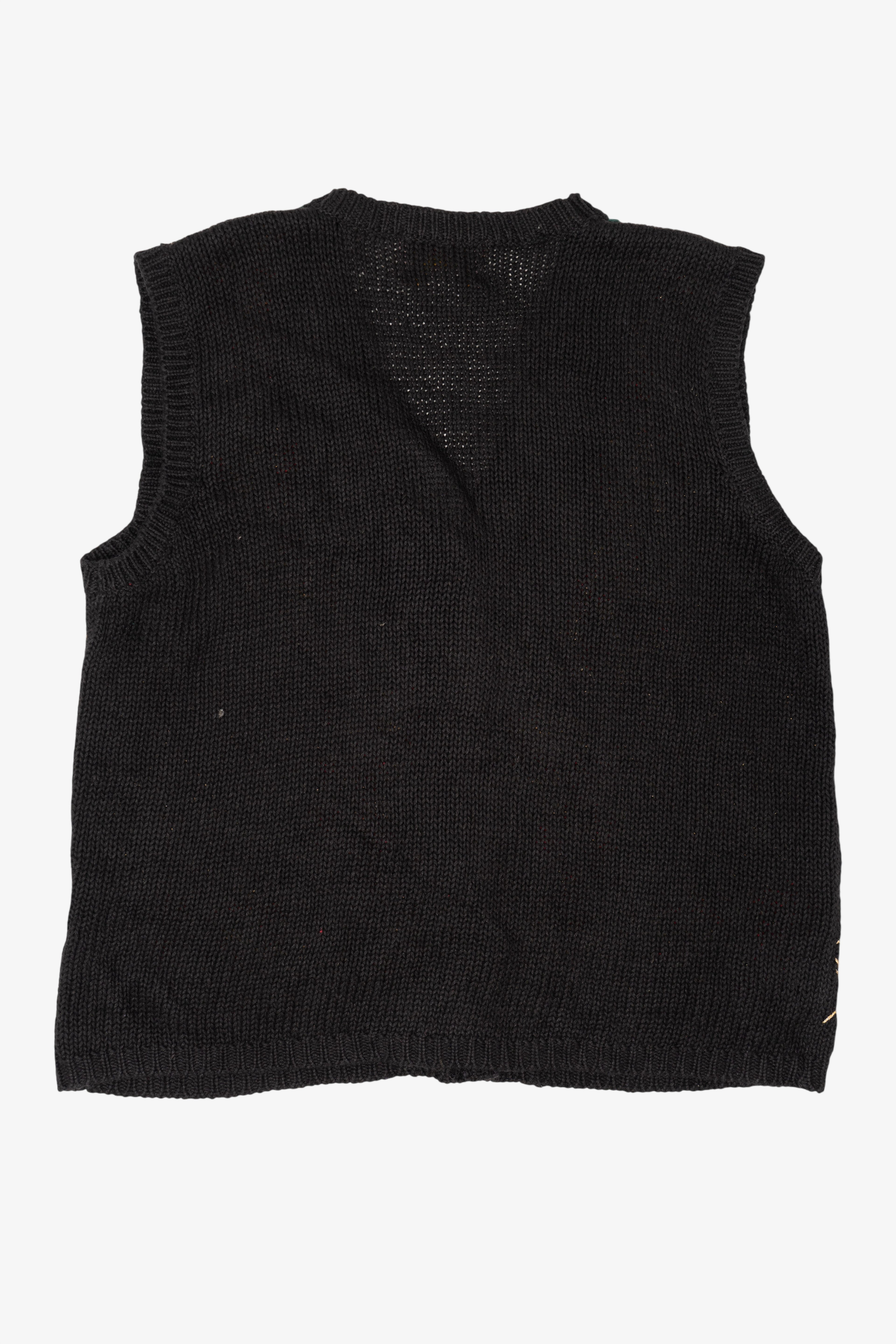 Vintage Black Tiara Ugly Christmas Vest (1990s)