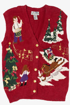 Vintage Red P'Galli Ugly Christmas Vest (1990s)