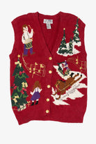 Vintage Red P'Galli Ugly Christmas Vest (1990s)