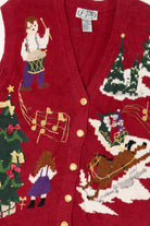 Vintage Red P'Galli Ugly Christmas Vest (1990s)
