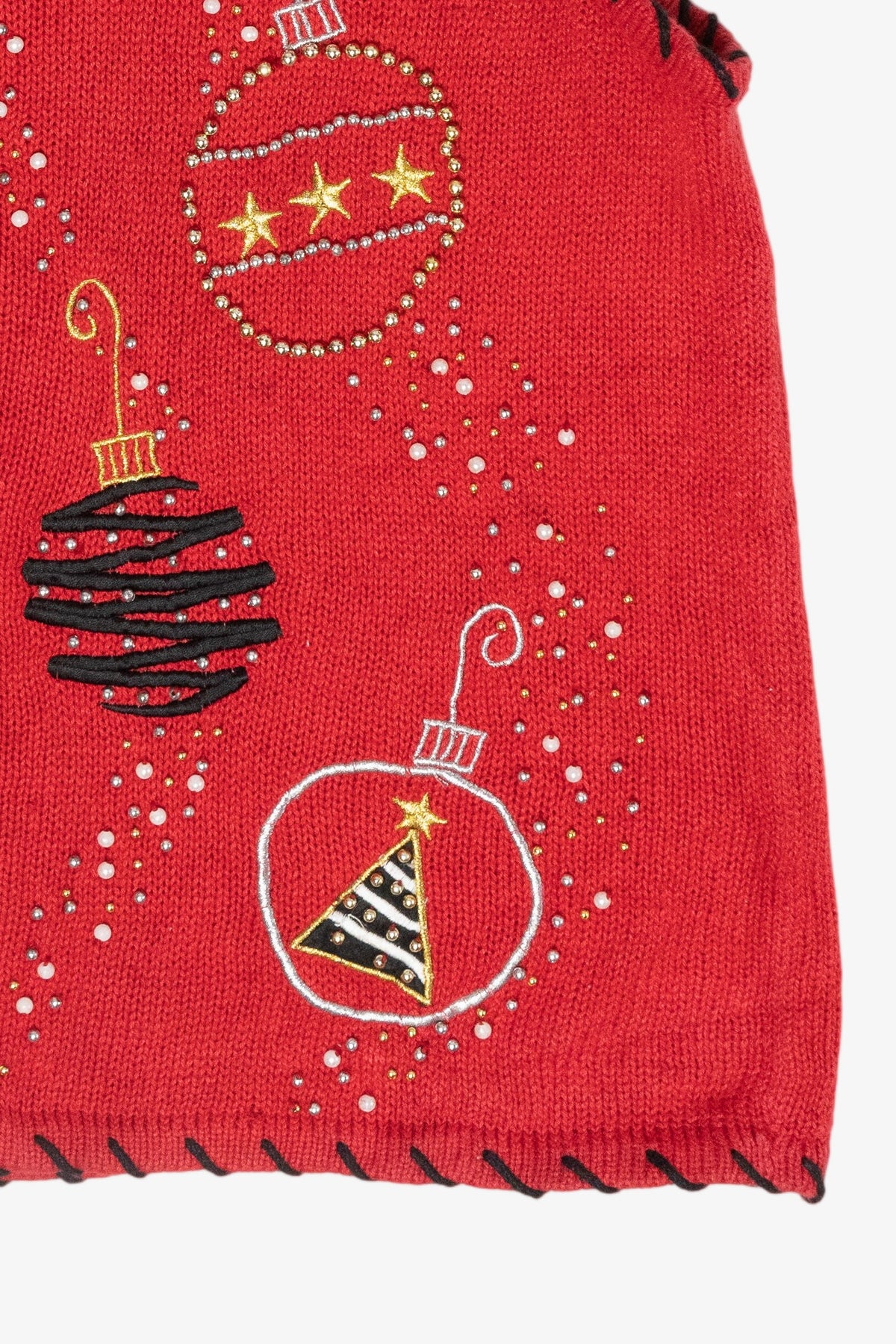 Beaded Ornaments Vintage Ugly Christmas Sweater Vest (2000s)
