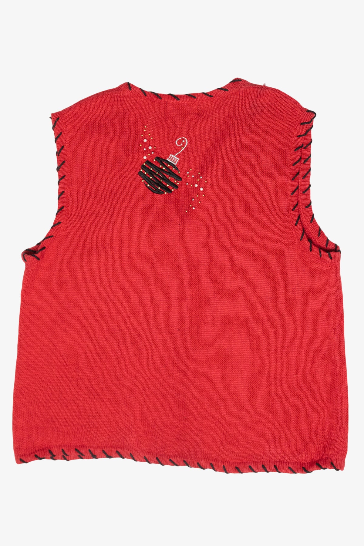 Beaded Ornaments Vintage Ugly Christmas Sweater Vest (2000s)