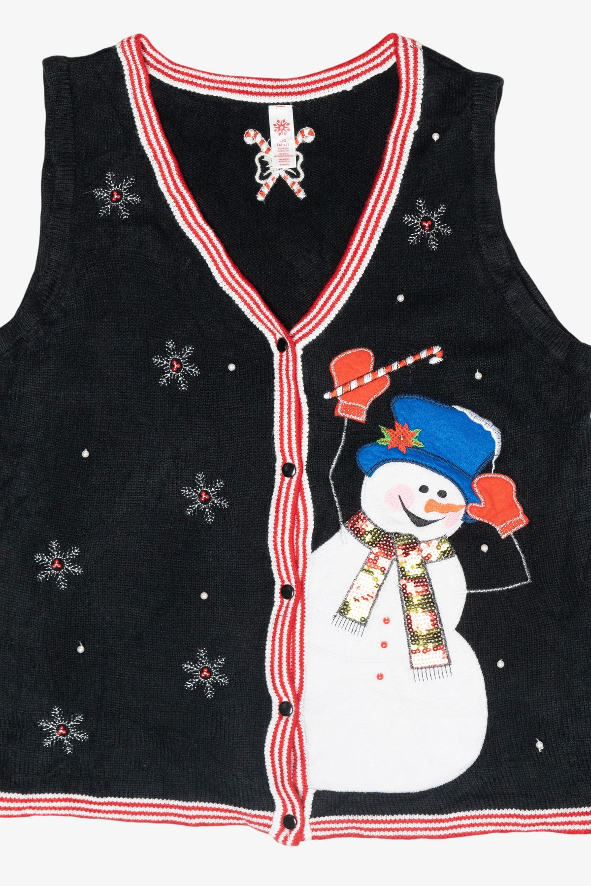 Jolly Snowman Vintage Ugly Christmas Sweater Vest (2000s)