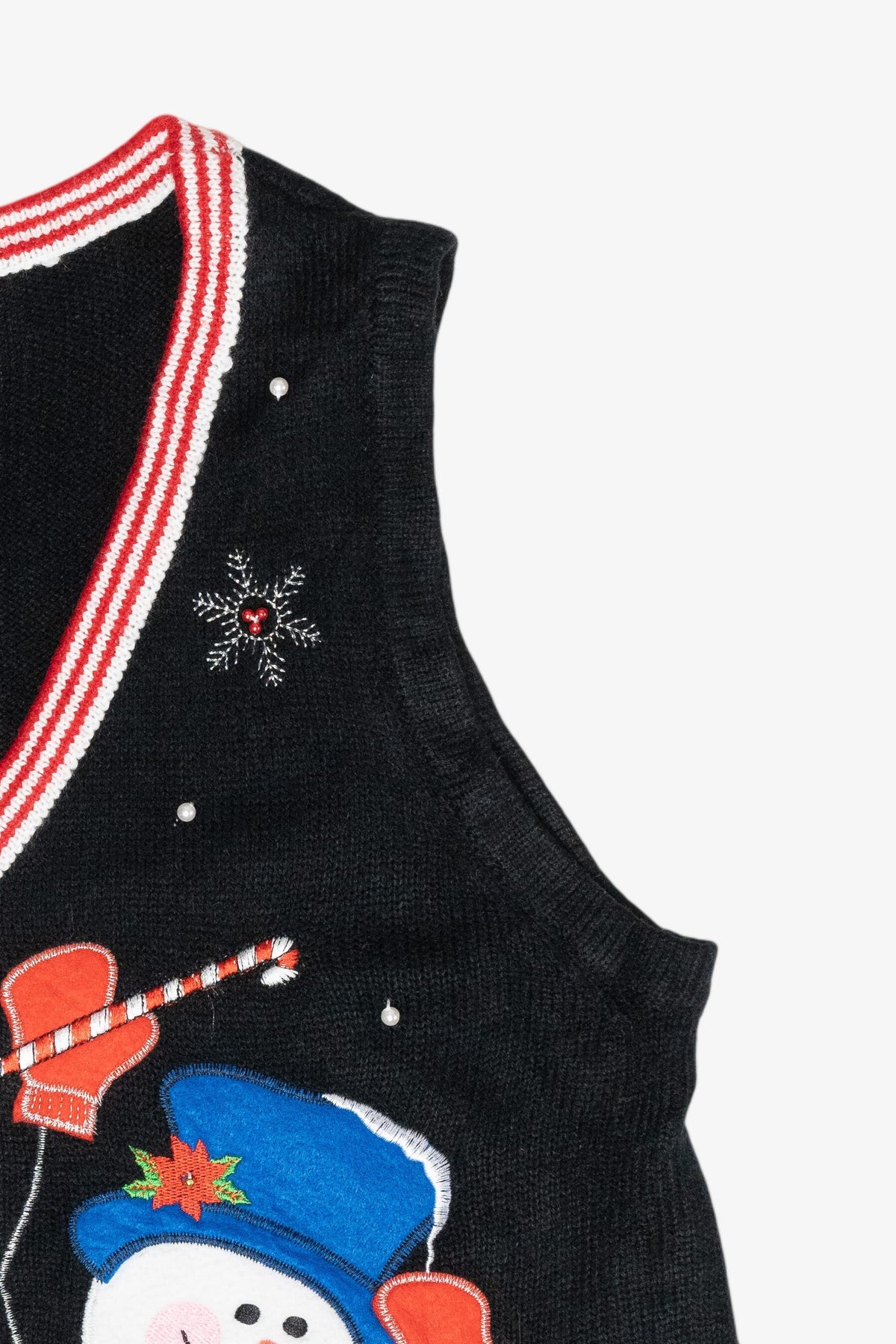 Jolly Snowman Vintage Ugly Christmas Sweater Vest (2000s)