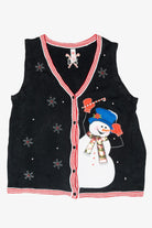 Jolly Snowman Vintage Ugly Christmas Sweater Vest (2000s)