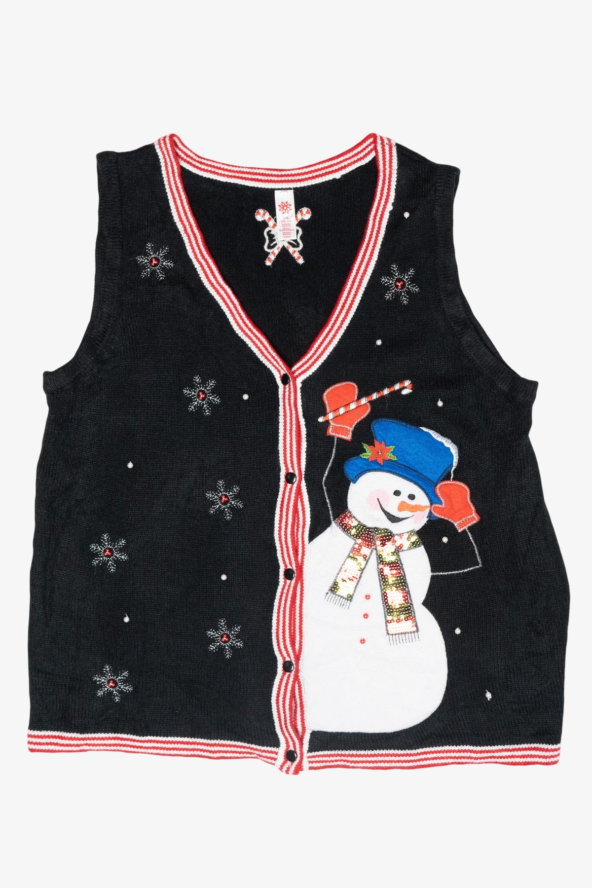 Jolly Snowman Vintage Ugly Christmas Sweater Vest (2000s)