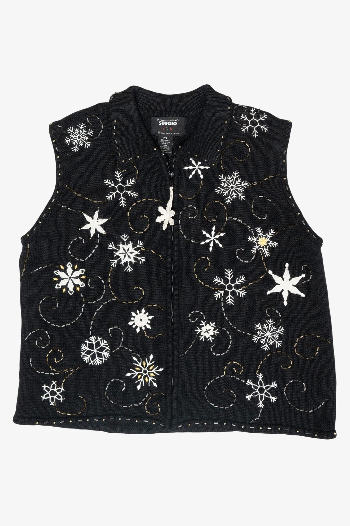 Snowflakes Vintage Ugly Christmas Sweater Vest (2000s)