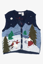 Ice Skaters Vintage Ugly Christmas Sweater Vest (1990s)
